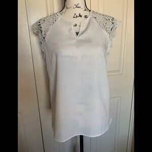 Shein White Blouse with eyelet sleeves